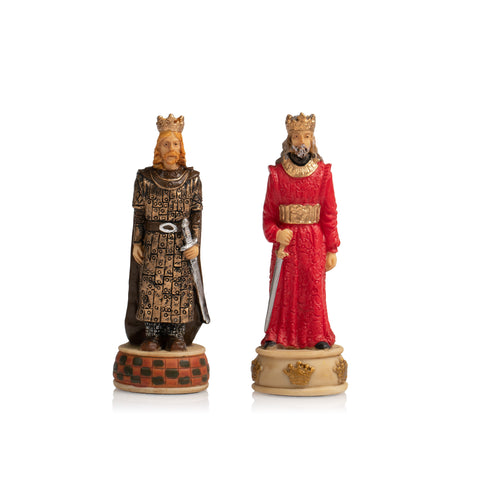 Unique Handpainted Chess Set with Leatherlike Chess Board+Box