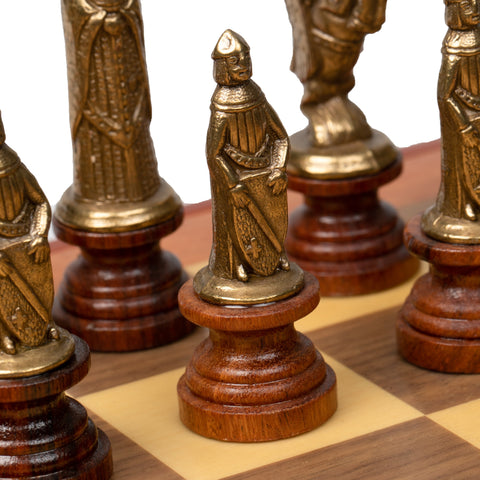 Unique MEDIEVAL Chess Set with wooden Chess Board/Box