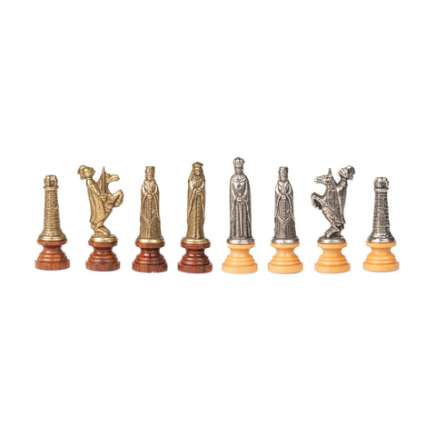 Unique MEDIEVAL Chess Set with wooden Chess Board/Box