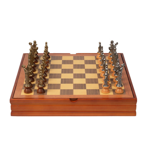 Unique MEDIEVAL Chess Set with wooden Chess Board/Box