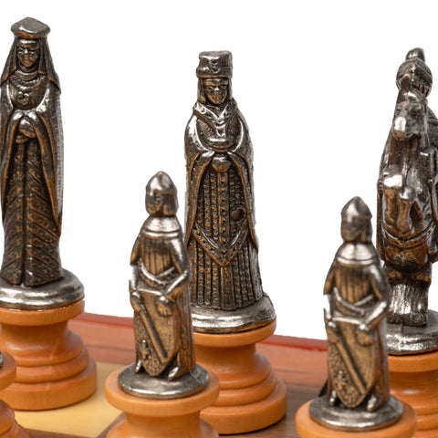 Unique MEDIEVAL Chess Set with wooden Chess Board/Box