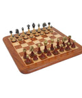 Unique Wood/Metal Chess Set with Rosewood and Maple ChessBoard