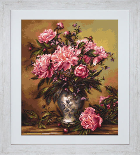 Vase of Peonies SG543 - Cross Stitch Kit by Luca-s