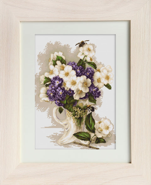 Vase with jasmine SG512 - Cross Stitch Kit by Luca-s