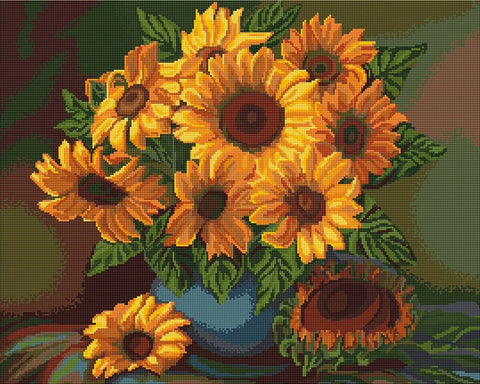 Vase with Sunflowers SB440 - Cross Stitch Kit by Luca-s