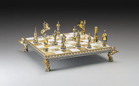 Vatican Soldiers vs Landsknechts II: Luxurious Chess Set Finished Using Real 24k Gold