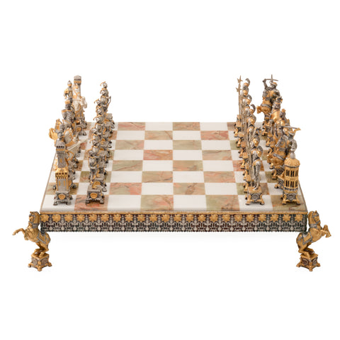 Vaticans vs Lansquenets: Ultra Luxurious Onyx/Bronze Chess Set