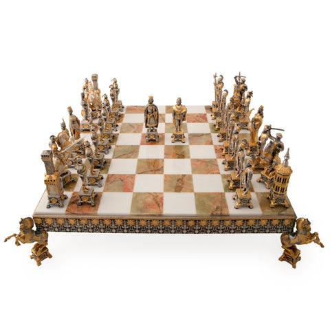 Vaticans vs Lansquenets: Ultra Luxurious Onyx/Bronze Chess Set