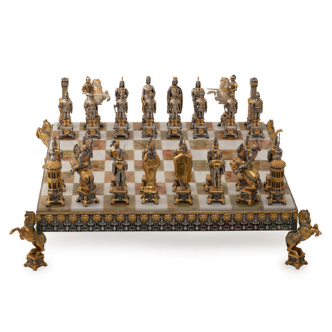 Vaticans vs Lansquenets: Ultra Luxurious Onyx/Bronze Chess Set