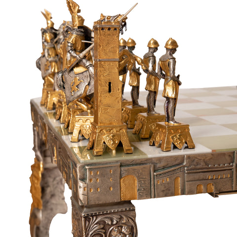 Venetian Chess Set in the Medioeval Period - Finished in 24k Gold