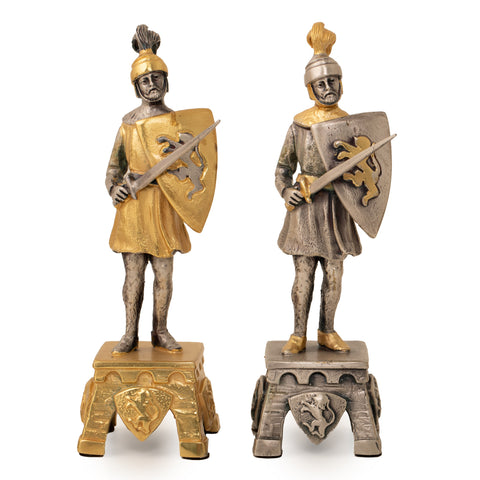 Venetian Set in the Medioeval Period: Chess Set Finished in Real 24k Gold