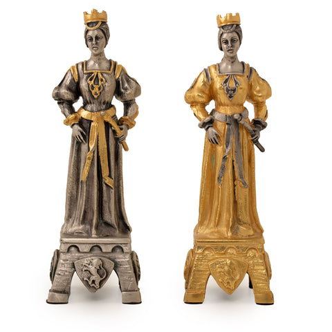 Venetian Set in the Medioeval Period: Chess Set Finished in Real 24k Gold