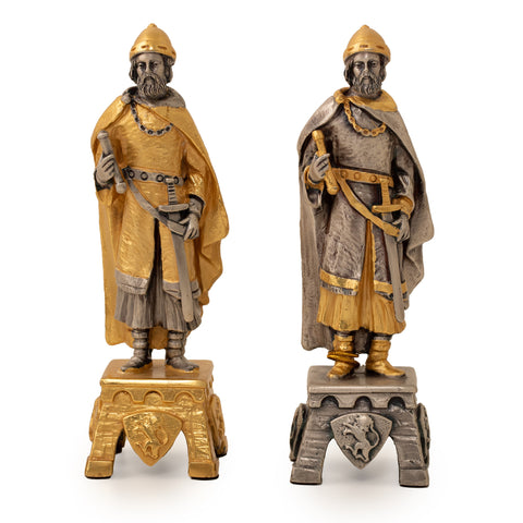 Venetian Set in the Medioeval Period: Chess Set Finished in Real 24k Gold