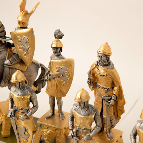 Venetian Set in the Medioeval Period: Chess Set Finished in Real 24k Gold