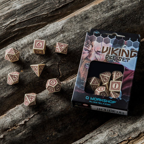 Viking Dice Set beige and burgundy