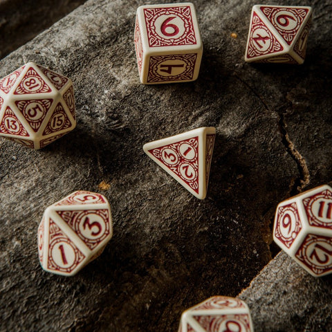 Viking Dice Set beige and burgundy