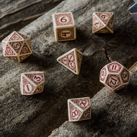 Viking Dice Set beige and burgundy