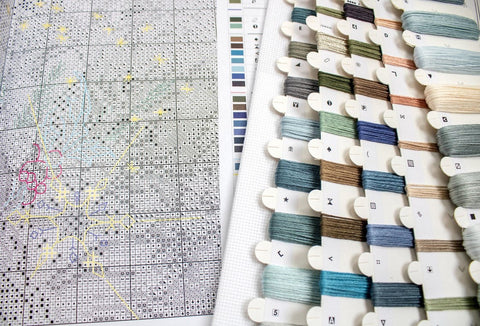 LetiStitch Walk as One Cross Stitch Kit, 31 x 41 cm, Zweigart Aida 16ct, Anchor Cotton Threads, Metallic Threads, Advanced 4-Star Level