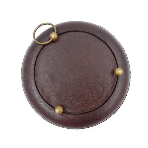 Wall Clock in a Leather Cover | CLK-0155