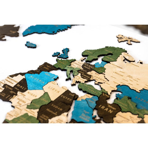 Wall Decoration: Wooden Map Multilevel Multicolor L (60х105 сm)