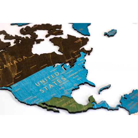 Wall Decoration: Wooden Map Multilevel Multicolor L (60х105 сm)