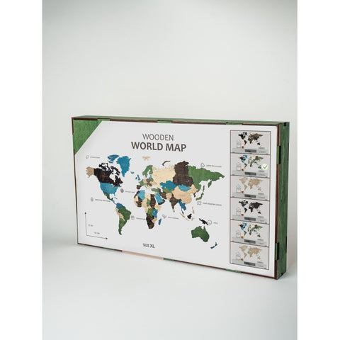Wall Decoration: Wooden Map Multilevel Multicolor L (60х105 сm)