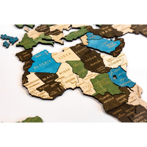 Wall Decoration: Wooden Map Multilevel Multicolor L (60х105 сm)