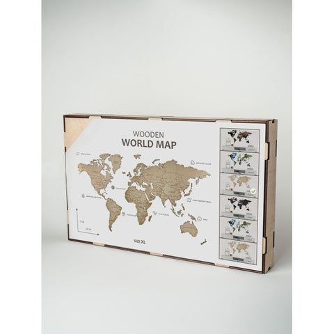 Wall Decoration: Wooden Map Multilevel Natural L (60х105 сm)