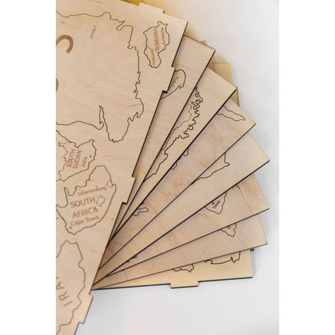 Wall Decoration: Wooden Map Multilevel Natural L (60х105 сm)