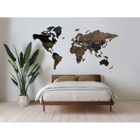 Wall Decoration: Wooden Map Multilevel Wenge L (60х105 сm)