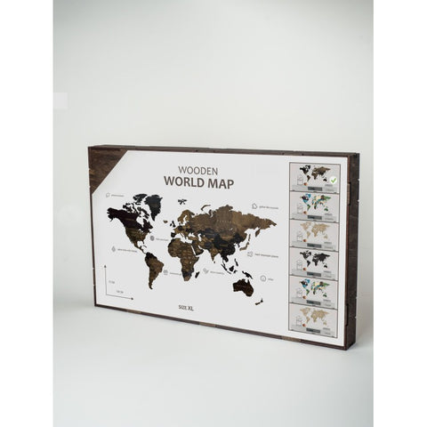 Wall Decoration: Wooden Map Multilevel Wenge L (60х105 сm)