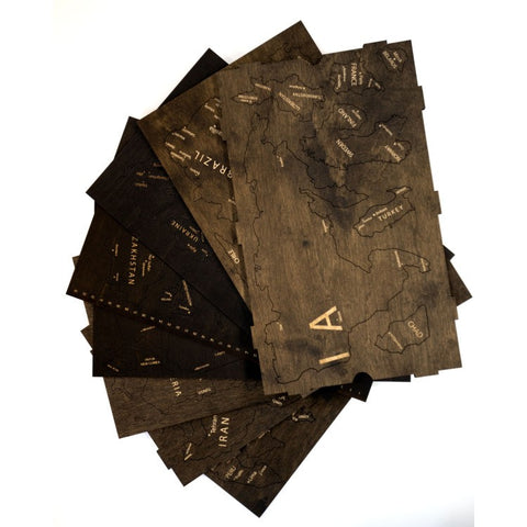 Wall Decoration: Wooden Map Multilevel Wenge XL (72х130 сm)