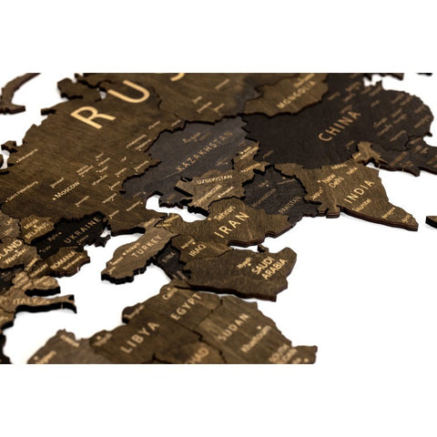 Wall Decoration: Wooden Map Multilevel Wenge XXL (100х181 сm)