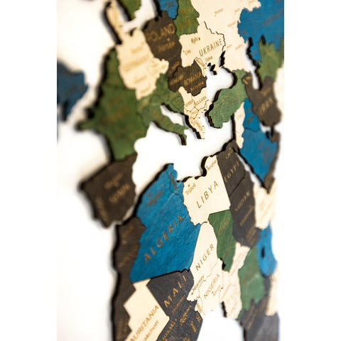 Wall Decoration: Wooden Map One-Level Multicolor XL (72х130 сm)