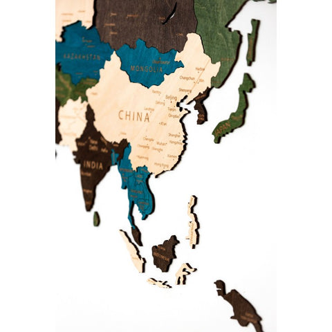 Wall Decoration: Wooden Map One-Level Multicolor XL (72х130 сm)