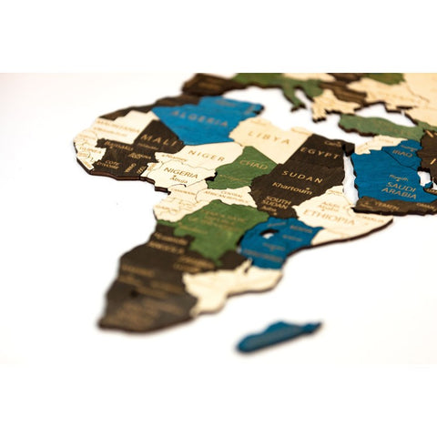 Wall Decoration: Wooden Map One-Level Multicolor XL (72х130 сm)
