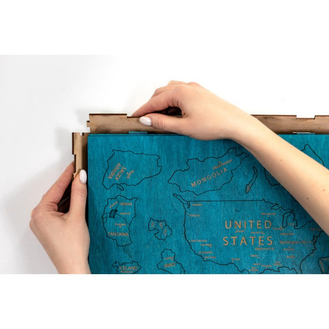 Wall Decoration: Wooden Map One-Level Multicolor XL (72х130 сm)