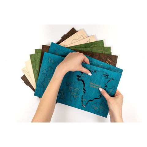 Wall Decoration: Wooden Map One-Level Multicolor XL (72х130 сm)