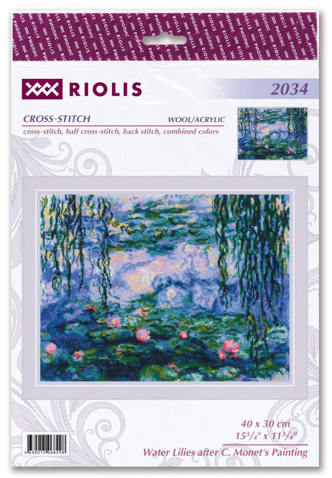 Water Lilies after C. Monet's Painting. Cross Stitch kit by RIOLIS Ref. no.: 2034