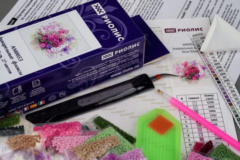 Watercolor Phlox diamond mosaic kit by RIOLIS Ref. no.: AM0053