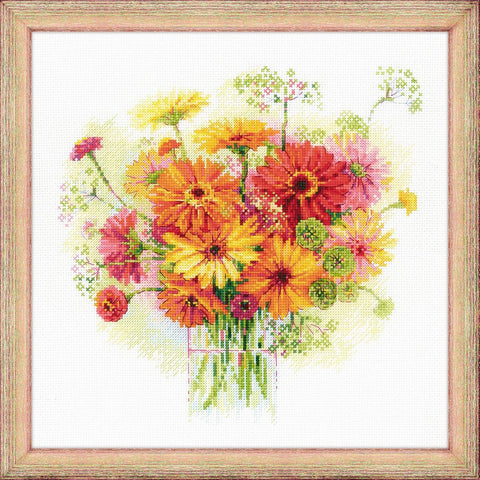 Watercolour Gerberas - Cross Stitch Kit from RIOLIS Ref. no.:1485