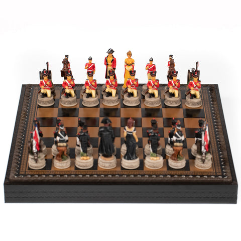 WATERLOO BATTLE: Unique & Detailed Hand Painted Chess Set