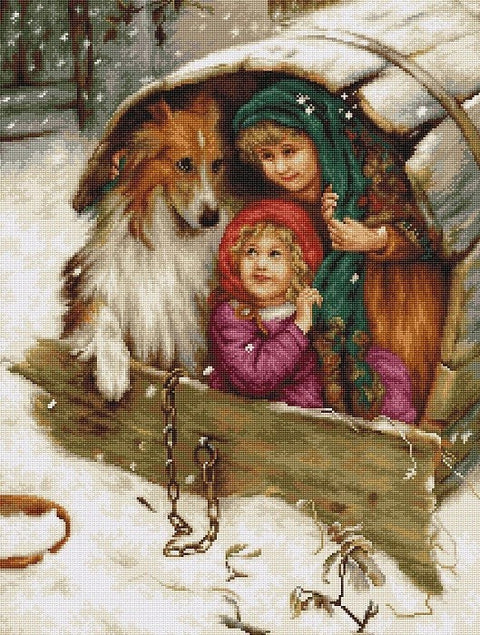 Weather Bound with Collie SB539 - Cross Stitch Kit by Luca-s