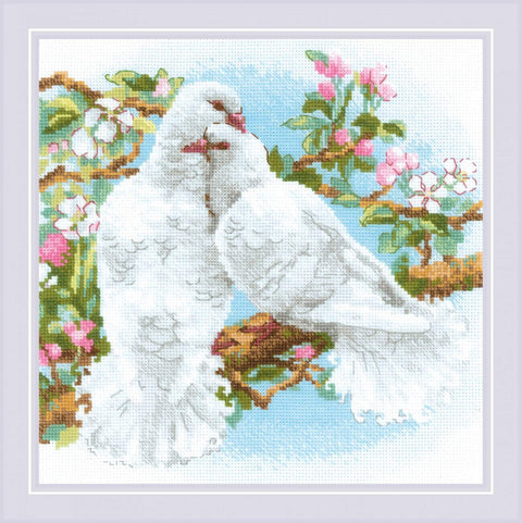 White Doves cross stitch kit by RIOLIS Ref. no.: 1856