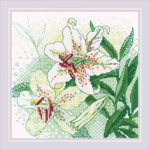 White Lilies cross stitch kit by RIOLIS Ref. no.: 1915