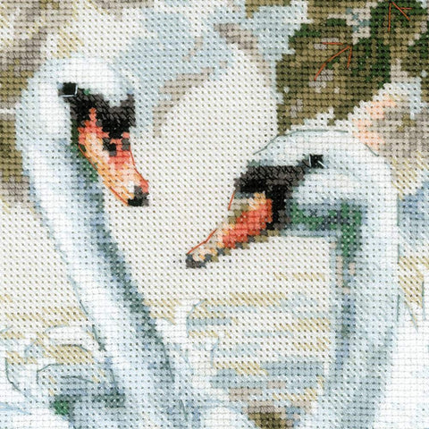 White Swans cross stitch kit by RIOLIS Ref. no.: 1726