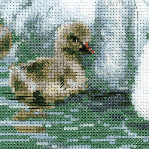 White Swans cross stitch kit by RIOLIS Ref. no.: 1726