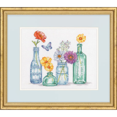 Wildflower Jars (30 x 25 cm) - Cross Stitch Kit by DIMENSIONS