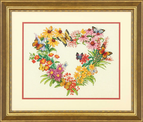 Windflower Wreath (34.56 x 27.94 cm) - Cross Stitch Kit by DIMENSIONS