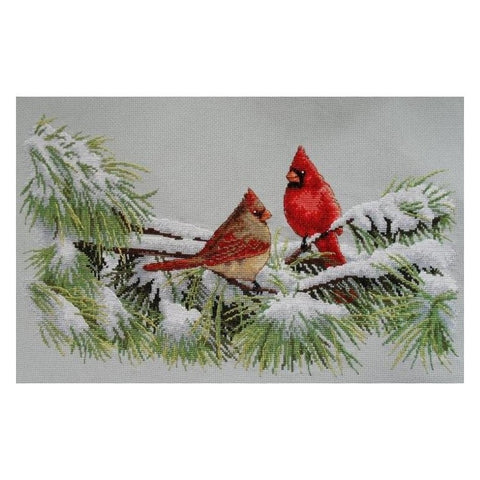 Winter Cardinals (38 x 23 cm) - Cross Stitch Kit by DIMENSIONS